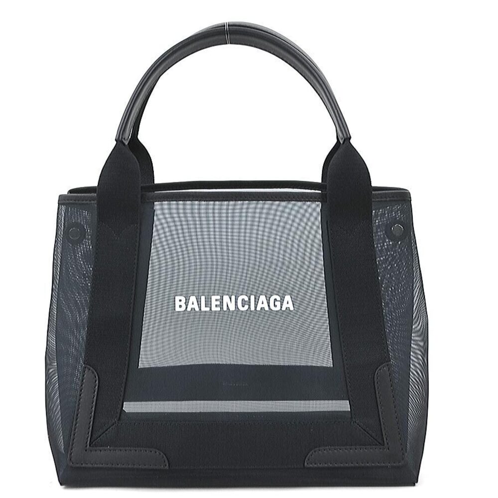 Balenciaga handbag cabas black Navy mesh Blue Black Blue
